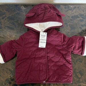 New! First Impressions Baby Girls Hooded Quilted
Fleece-Lined Jacket, 0-3 Months